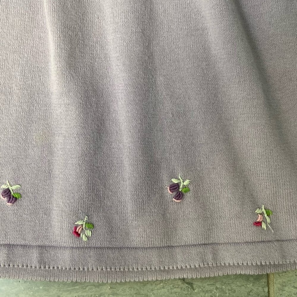 Maina A-Line Floral Embroidered Cotton Baby Dress Lavender 3-6 Months - Picture 6 of 9